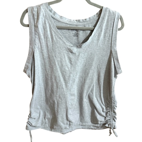 The Sweatshirt Project Gray Sleeveless Women's Top with Ruched Sides with Ties - Picture 1 of 7